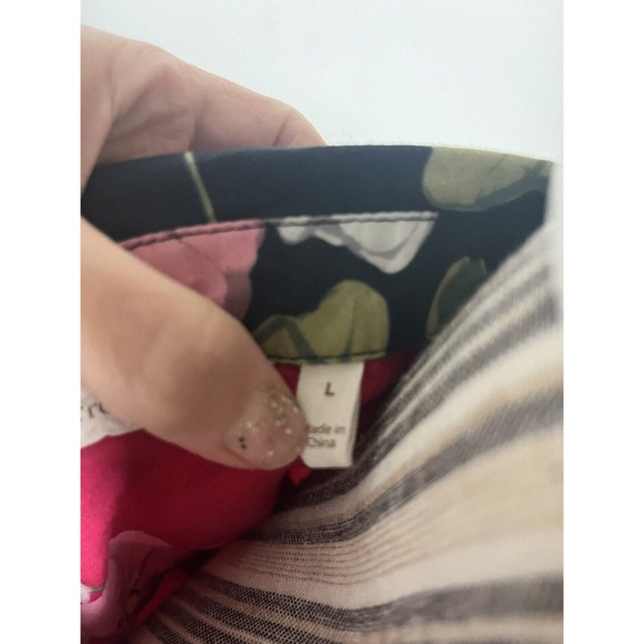 Soft Suroundings Floral/Tropical print Tunic Bluse w- back buttons SZ Large - Picture 8 of 10